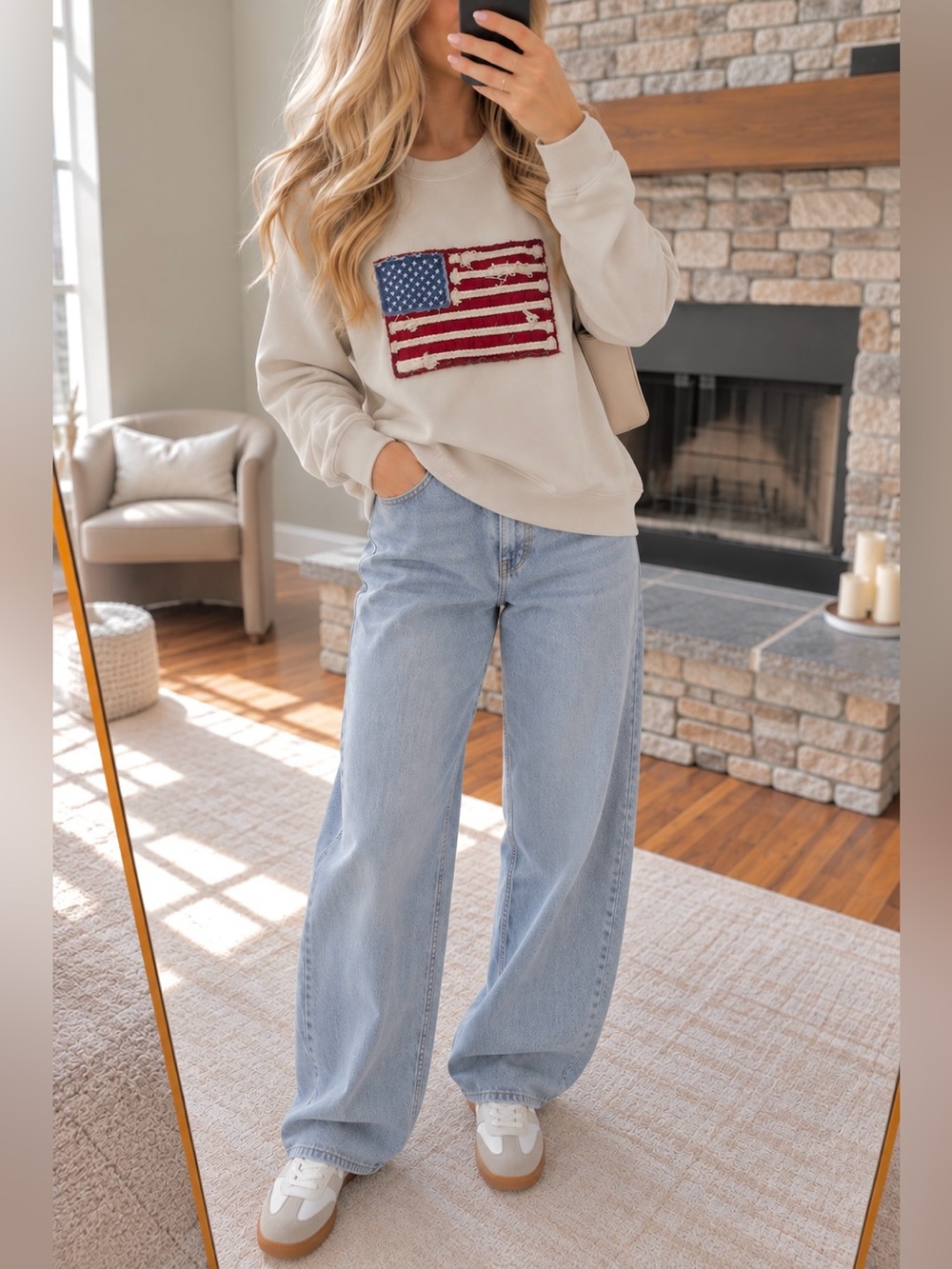US flag sweatshirt